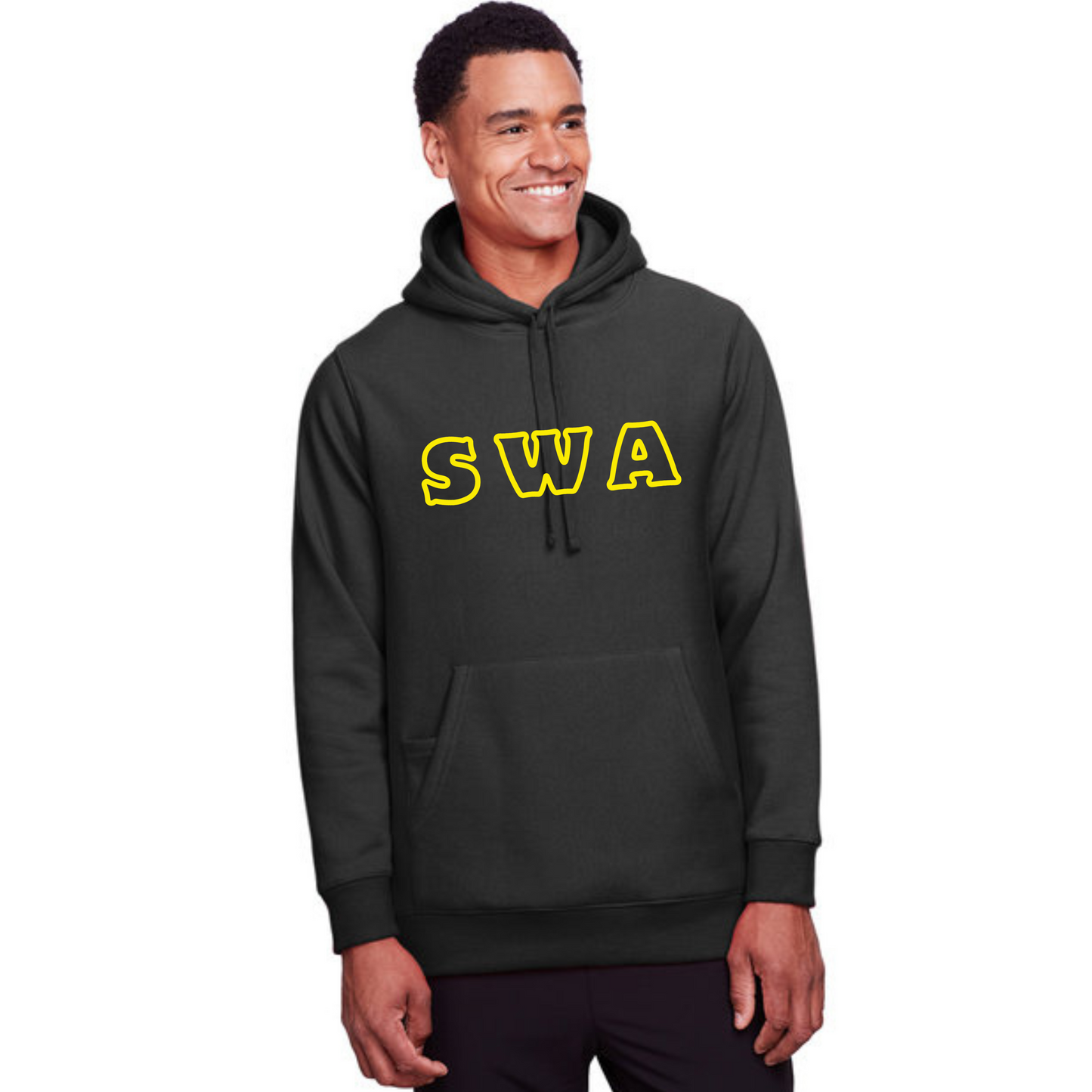 SWA Stoned Wolf Fleece Hoodie - Bold & Cozy Statement Wear